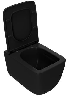 Подвесной унитаз Point Меркурий PN41831BM безободковый чёрный матовый